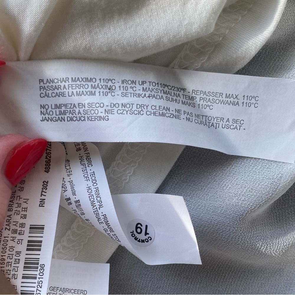Zara Woman Sheer White Long Sleeve Blouse Size Medium - Picture 13 of 14